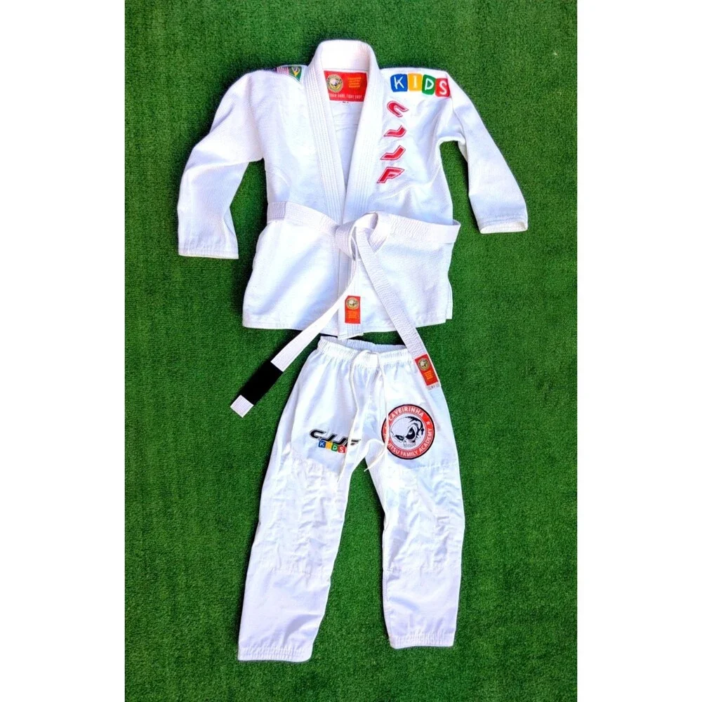 Kids Jiu-Jitsu Gi Keikogi Uniform White Unisex Size M1 100% Cotton Uniform EUC